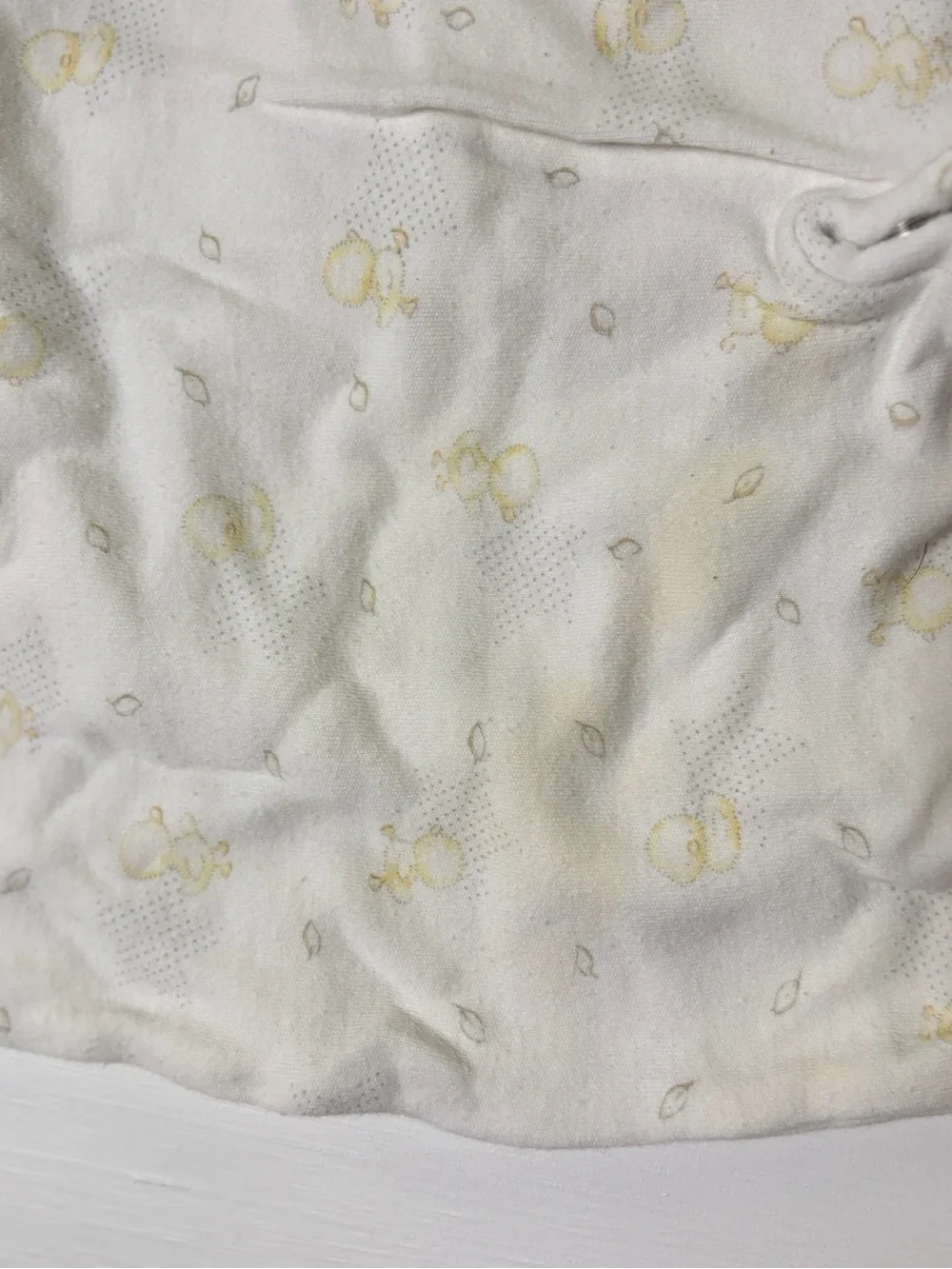 First Impressions Baby Romper 0-9 Months White Yellow Bear Print Cotton